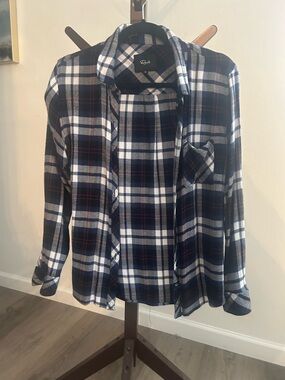 Rails Navy, White & Red Plaid Button-Down Shirt